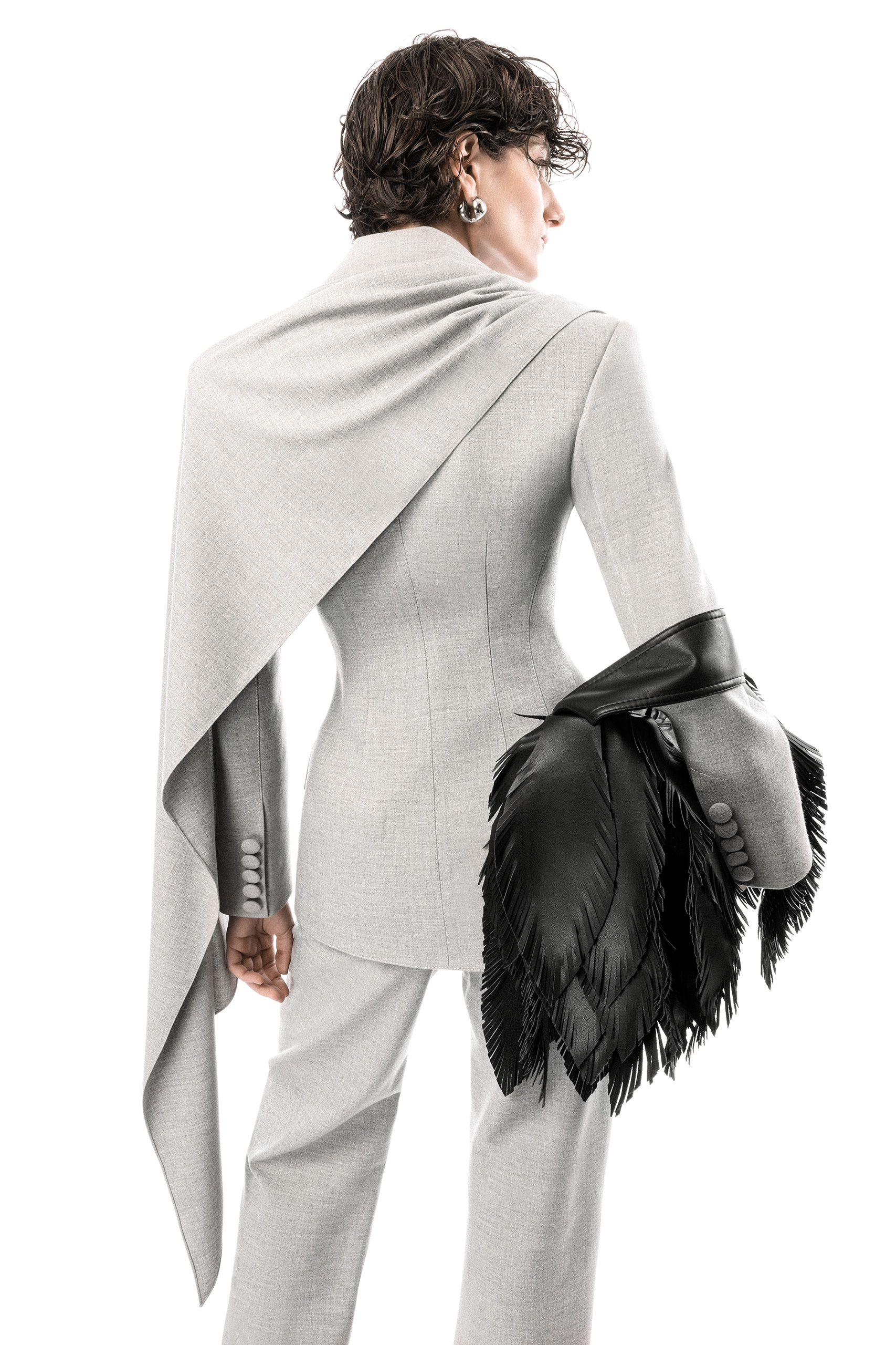 SCARF BAR BLAZER - Aleksandre Akhalkatsishvili